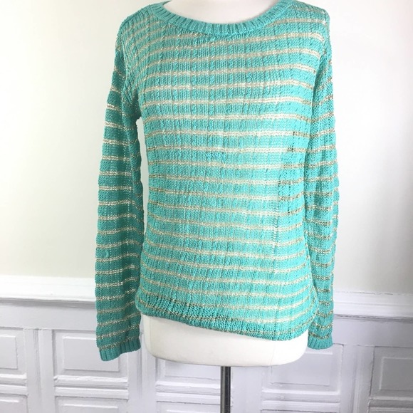 Banana Republic Metallic Stripe Sweater - Picture 1 of 9